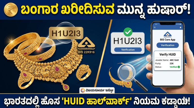 ಚಿನ್ನದ ಆಭರಣಗಳ ಮೇಲಿರುವ BIS ಲೋಗೋ ಮತ್ತು 6 ಅಂಕಿಗಳ HUID ಕೋಡ್ ಪರಿಶೀಲನೆ - ವಿಜಯಸೂರ್ಯ ಇನ್ಫೋ