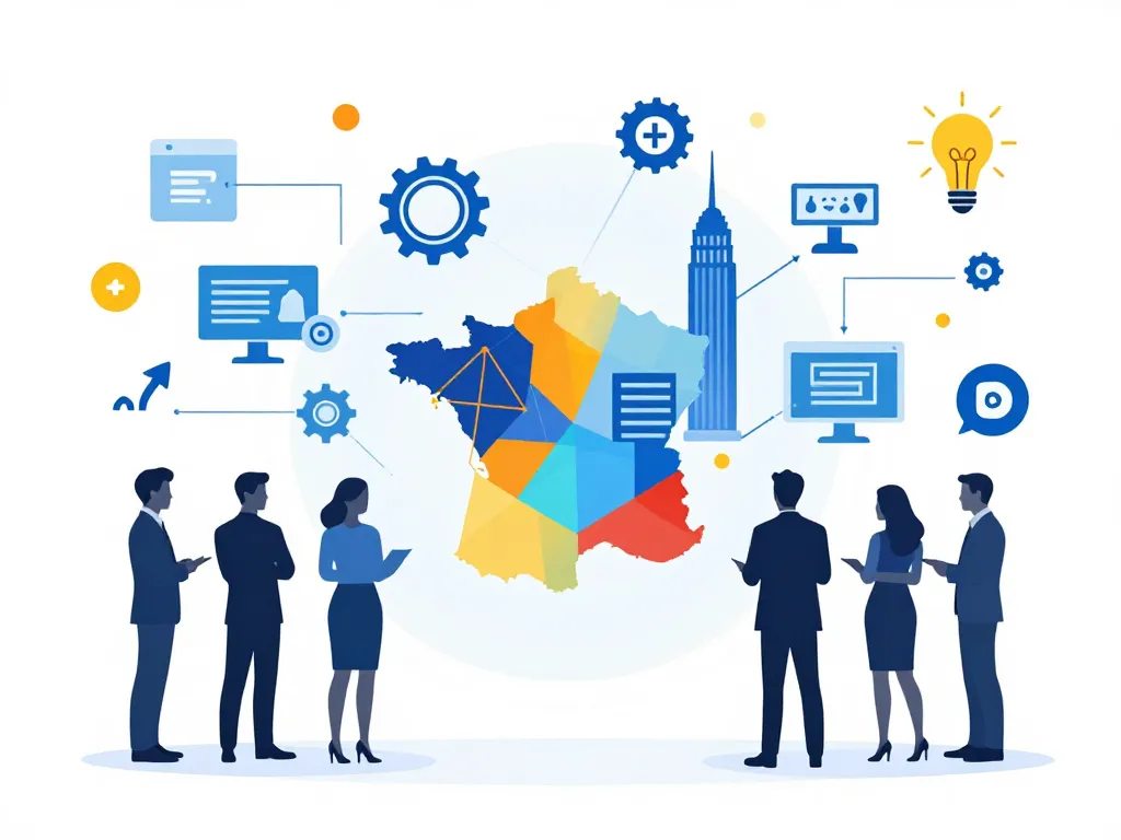 Comprendre l’écosystème start up in France illustration réseau