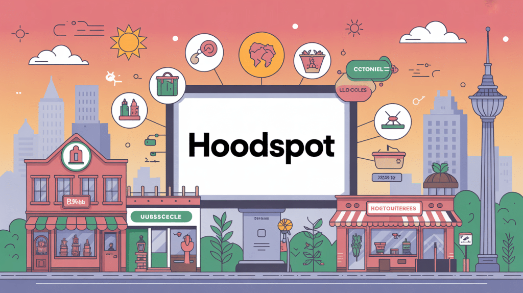 Illustration hoodspot annuaire commerces services