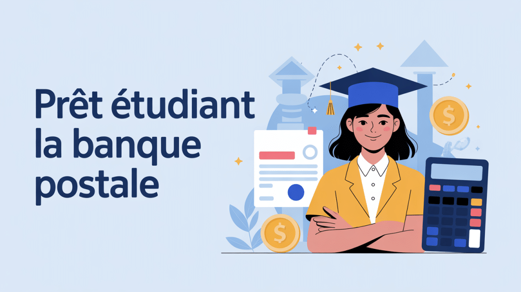 Illustration prêt étudiant La Banque Postale moderne