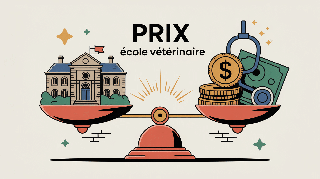 Illustration prix ecole veterinaire balance coûts écoles France