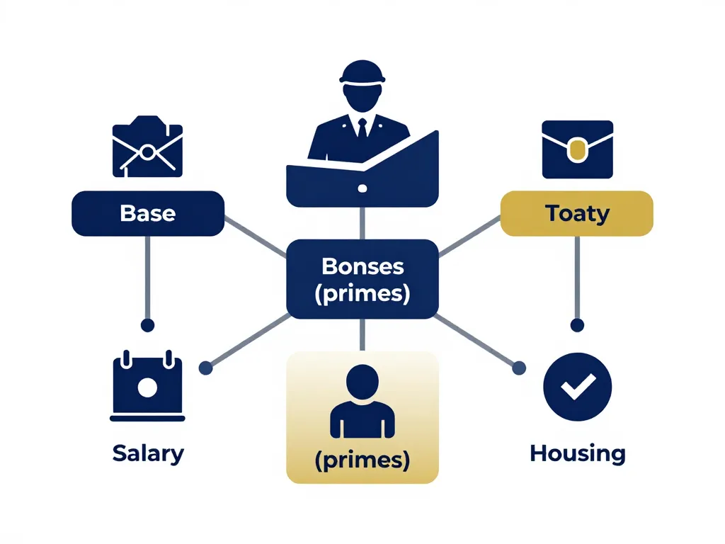 diagramme composants salaire gendarme traitement primes logement
