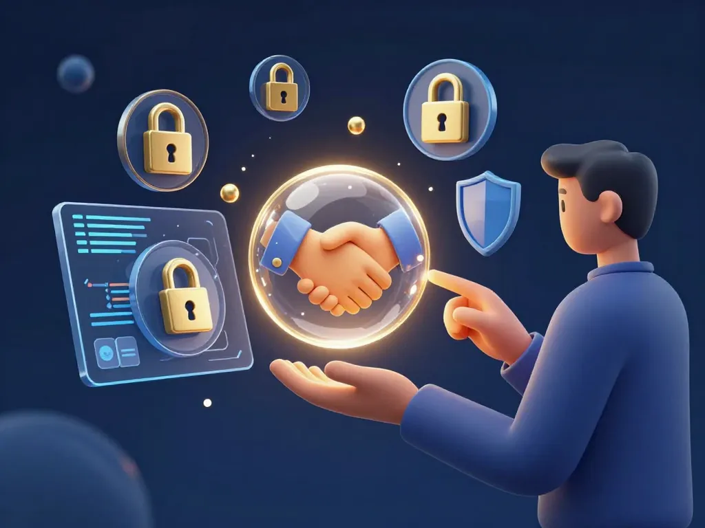 Trust definition confiance numérique illustration éditoriale