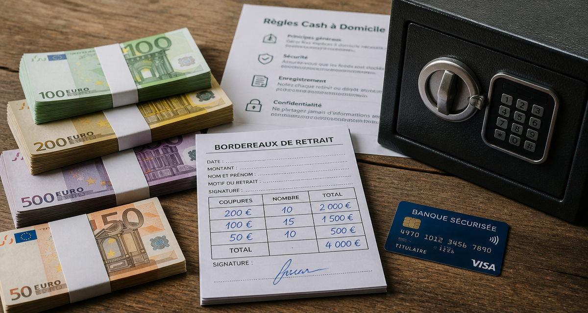 argent liquide chez soi billets et coffre