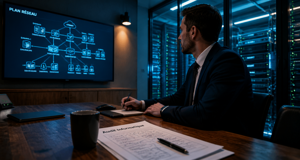 Audit informatique entreprise en salle de réunion