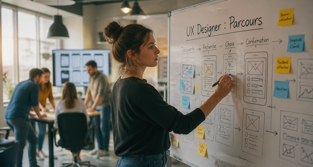 devenir ux designer tableau wireframes open space