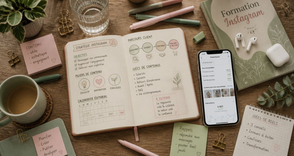 formation instagram bureau créatif carnet smartphone