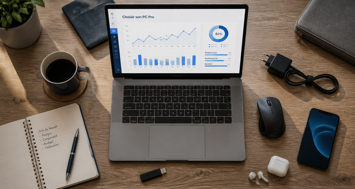ordinateur portable pour travailler sur bureau