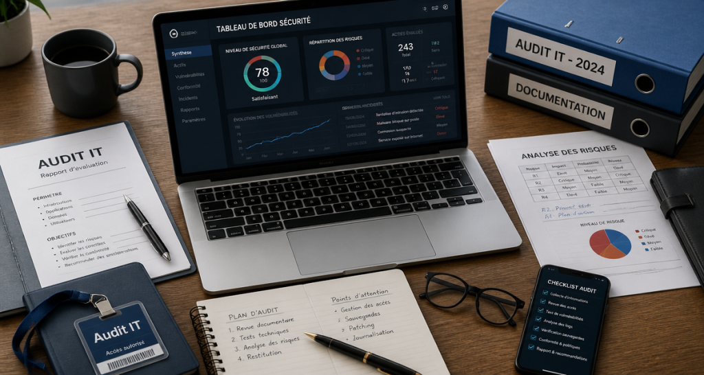 audit it bureau moderne avec tableau de bord