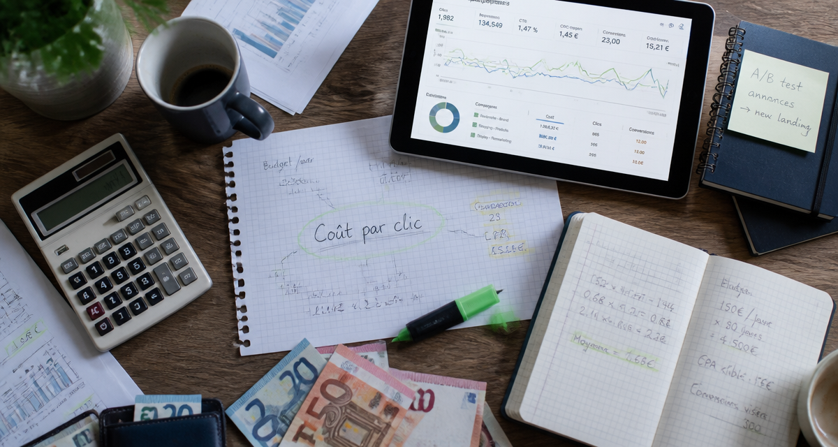 cpc marketing calcul coût par clic sur bureau