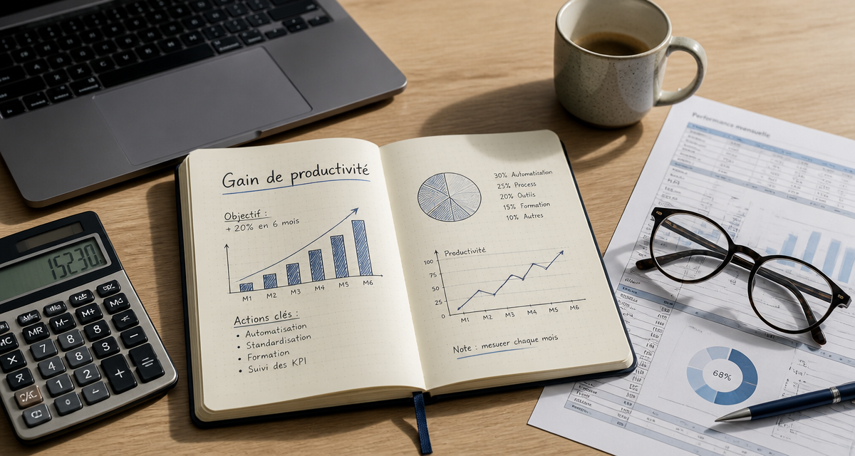 gain de productivité def sur bureau moderne