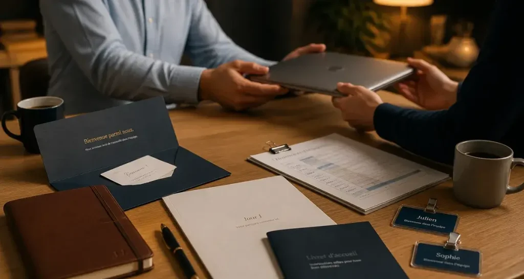 Intégration entreprise : documents d’onboarding et bienvenue, jour J