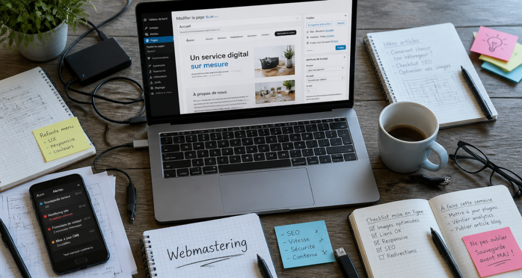bureau webmastering ordinateur carnet
