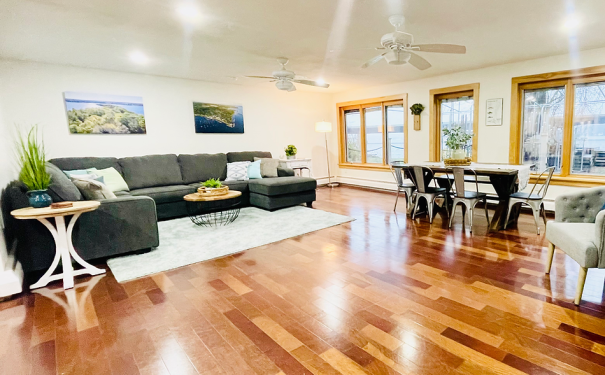 A cozy, inviting room reflects Bemus Point NY’s relaxed charm, perfect for gathering and enjoying special moments together.