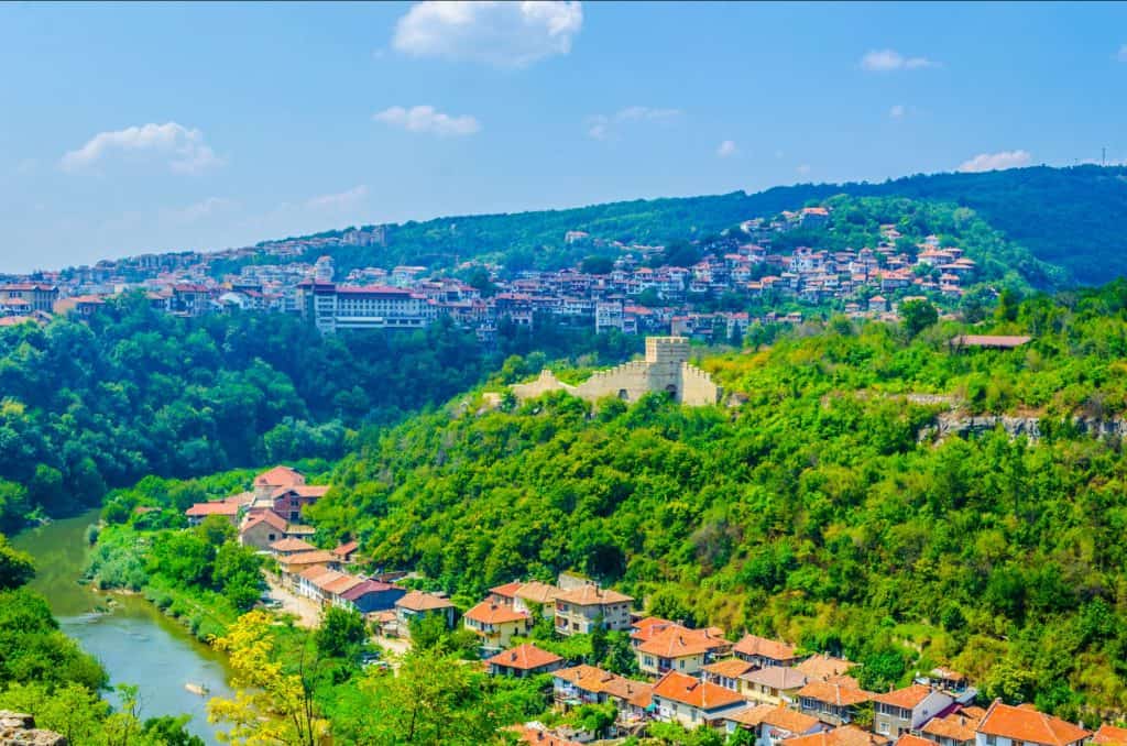 Panoramic view of Veliko Tarnovo and Tsarevets Fortress – the old Bulgarian capitals