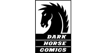Dark Horse Comics logo featuring a stylized black horse head on a white background, representing a renowned publisher of comic books and graphic novels.