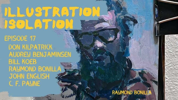 Raymond Bonilla illustration art featured at Visual Arts Passage event showcasing contemporary artwork.