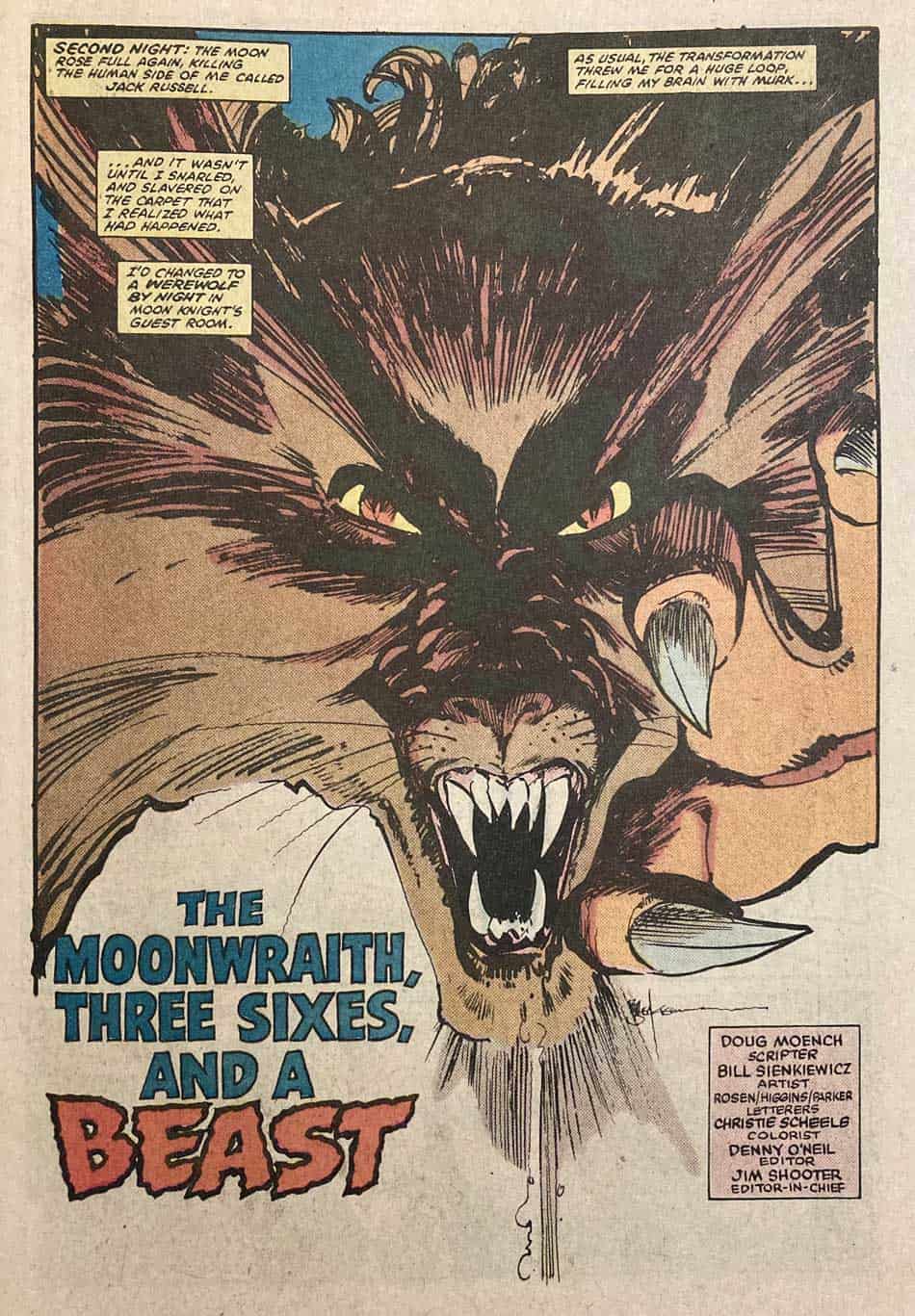Moonrwaith beast comic artwork, detailed illustration of a monstrous feline with fierce expression, sharp claws, and vivid colors, emphasizing horror and fantasy themes in comic art style.
