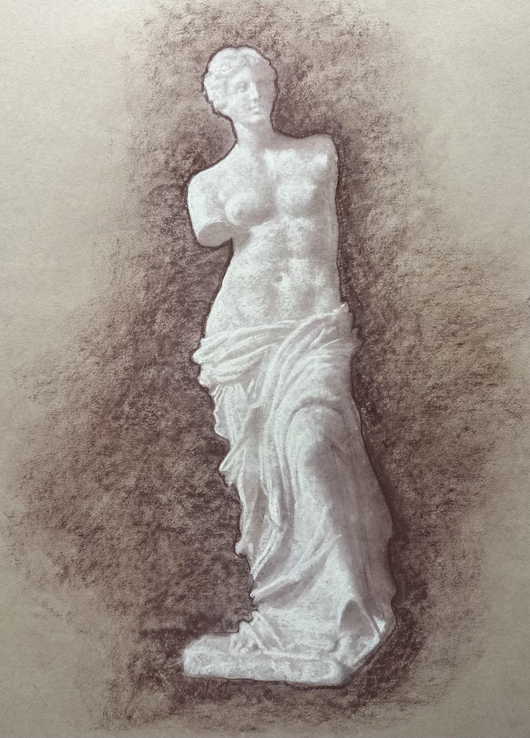 Ancient Greek marble sculpture of a female figure, classical art, detailed craftsmanship, white stone, artistic heritage, historic statue, timeless beauty, museum-quality, cultural artifact, Venetian sculpture style.