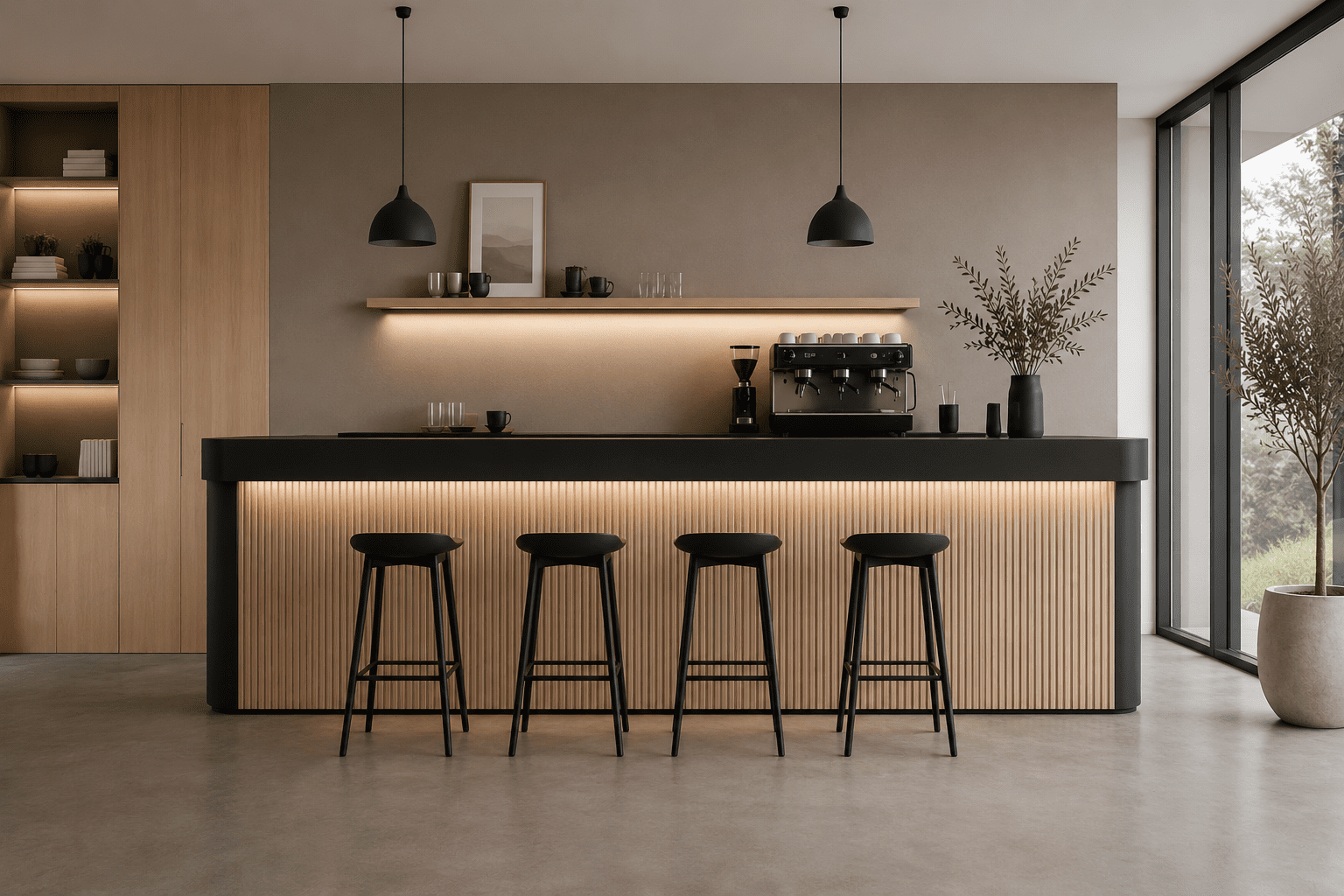 Modern kitchen with minimalist design.