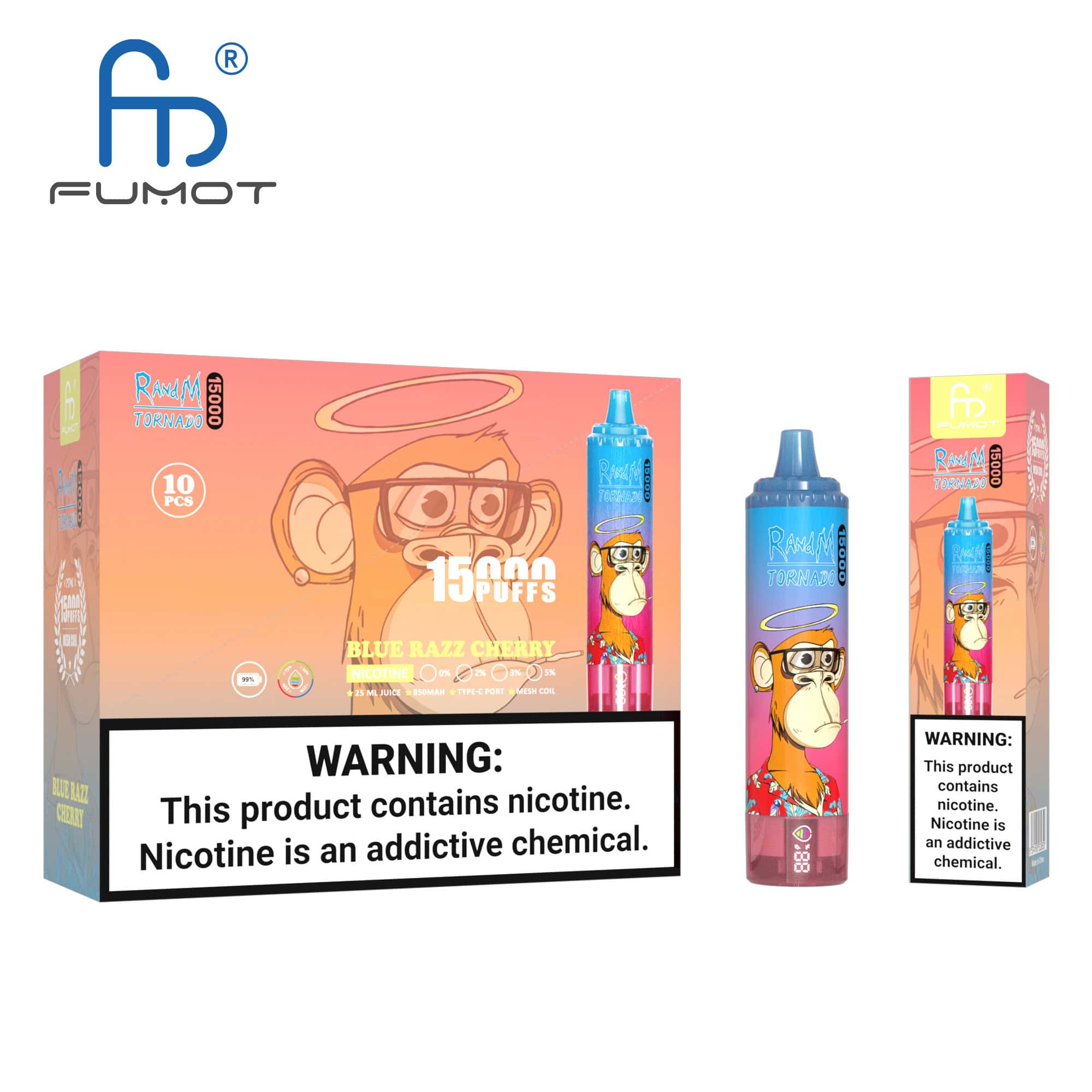 RandM Tornado 15000 Blue Razz Cherry - Image 4