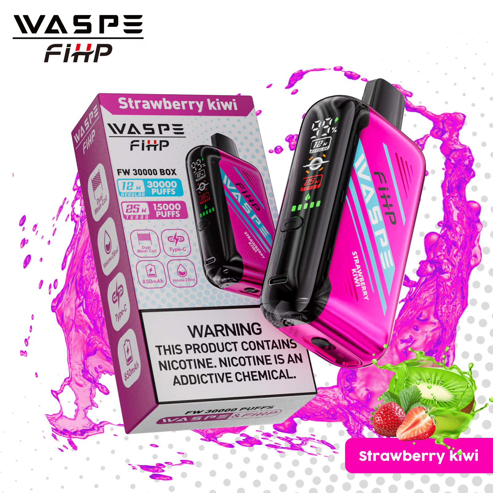 WASPE 30000 Strawberry Kiwi