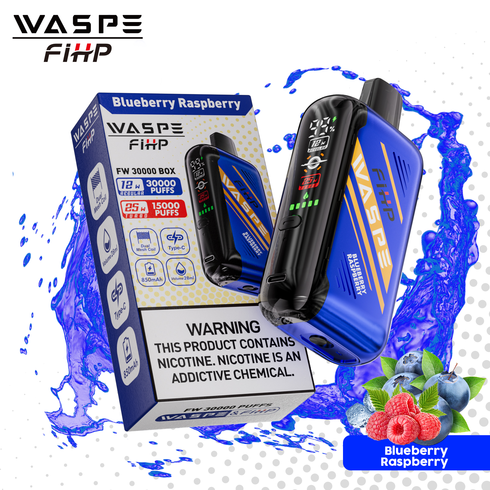 WASPE 30000 Blueberry Raspberry