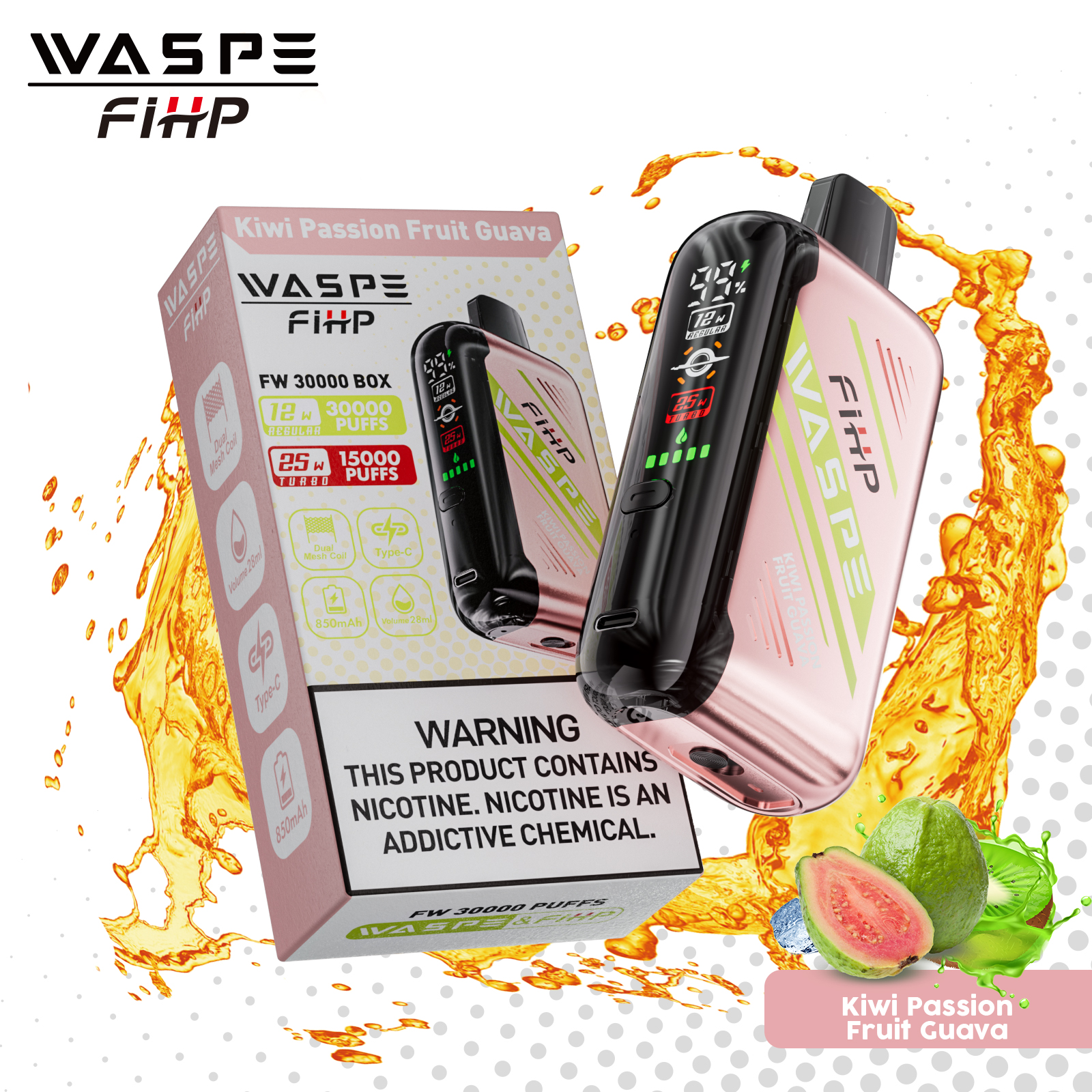 WASPE 30000 Kiwi Passion Fruit Guava