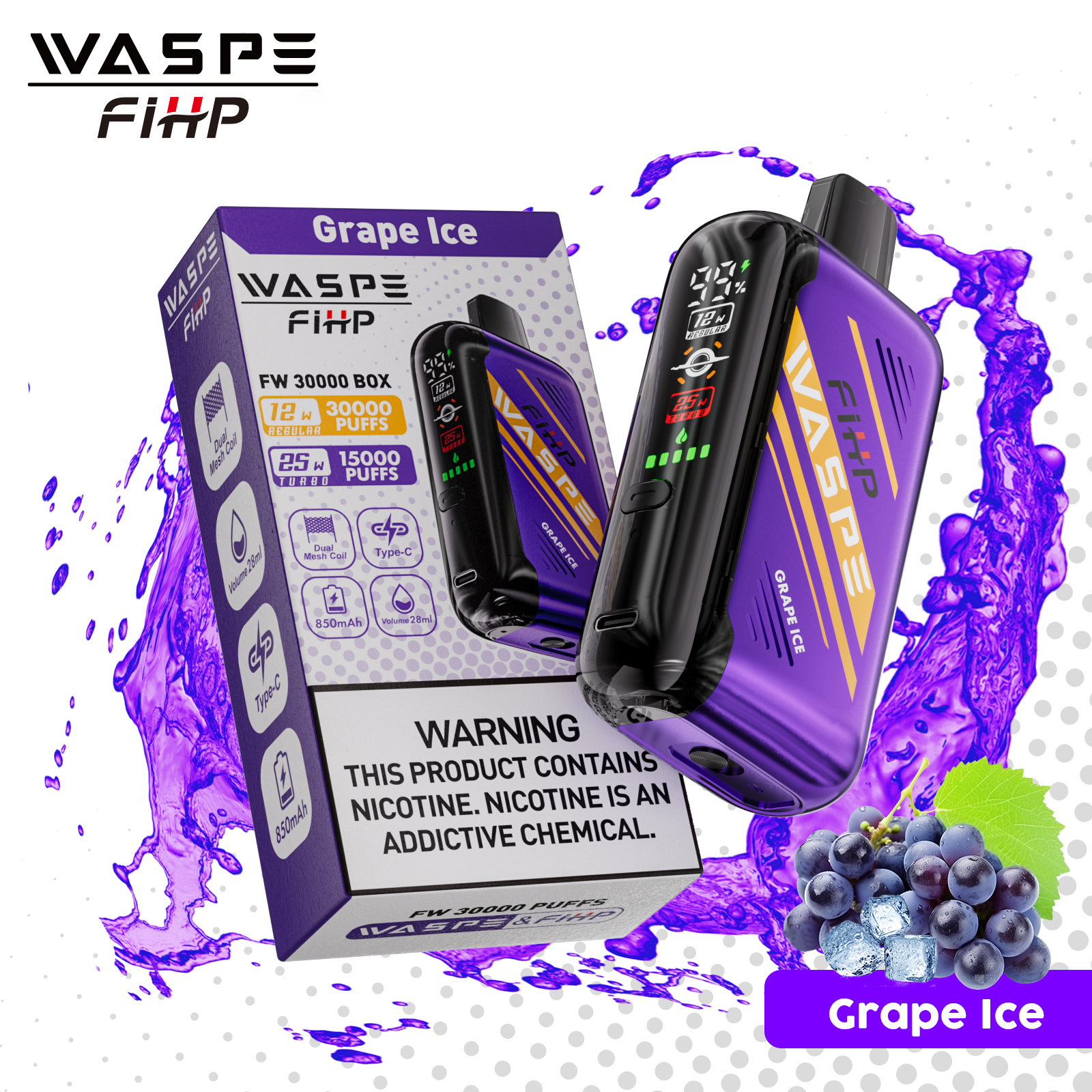 WASPE 30000 Grape Ice