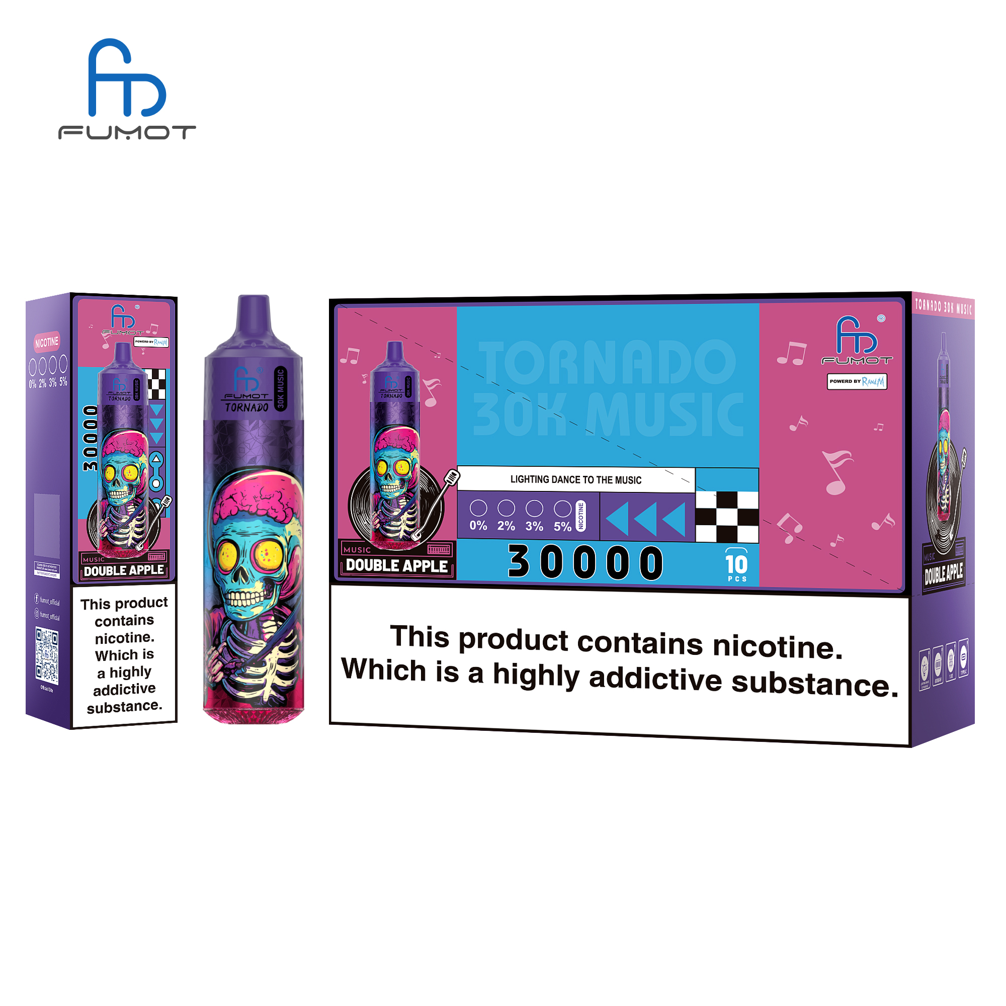 Fumot Tornado 30K Music Double Apple – Bild 4