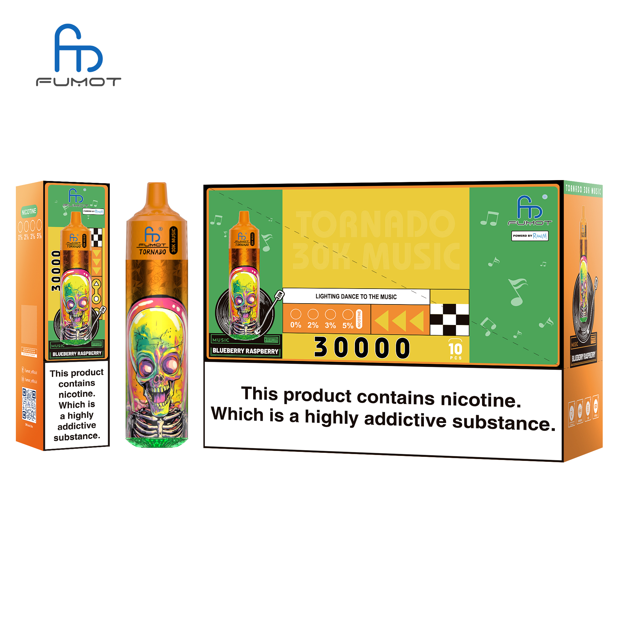 Fumot Tornado 30K Music Blueberry Raspberry – Bild 4