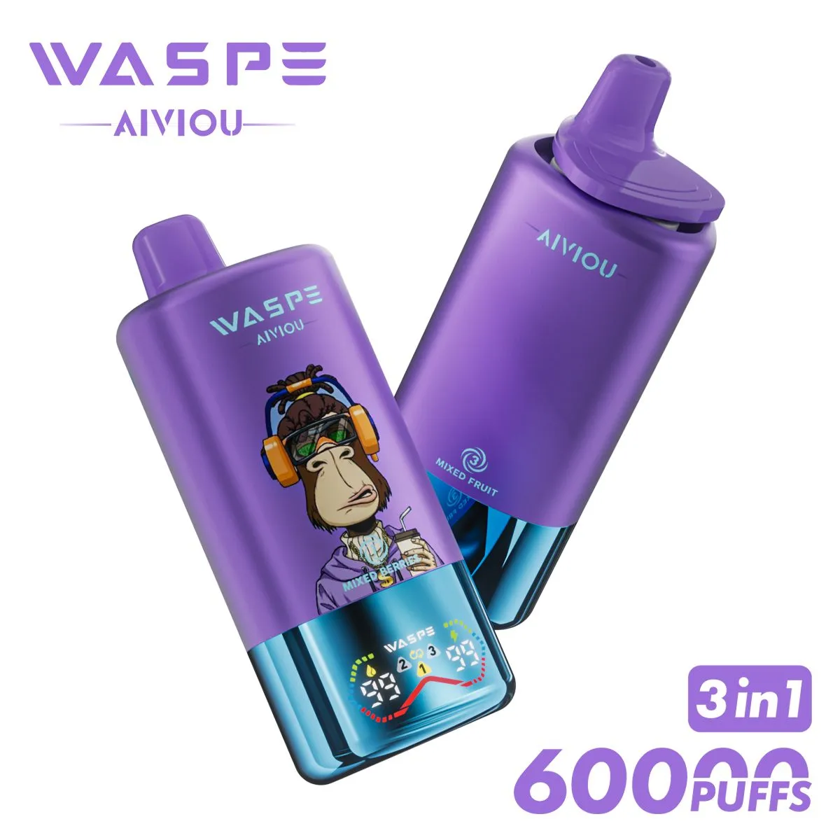 WASPE AIVIOU 60000 Mixed Berries/Gummy Bear/Mixed Fruit