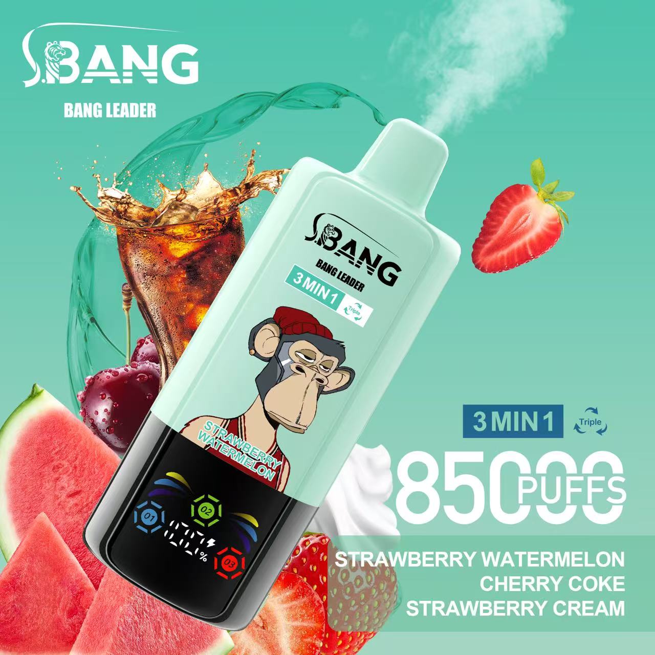 Bang Leader 85000 Strawberry Watermelon/Cherry Coke/Strawberry Cream