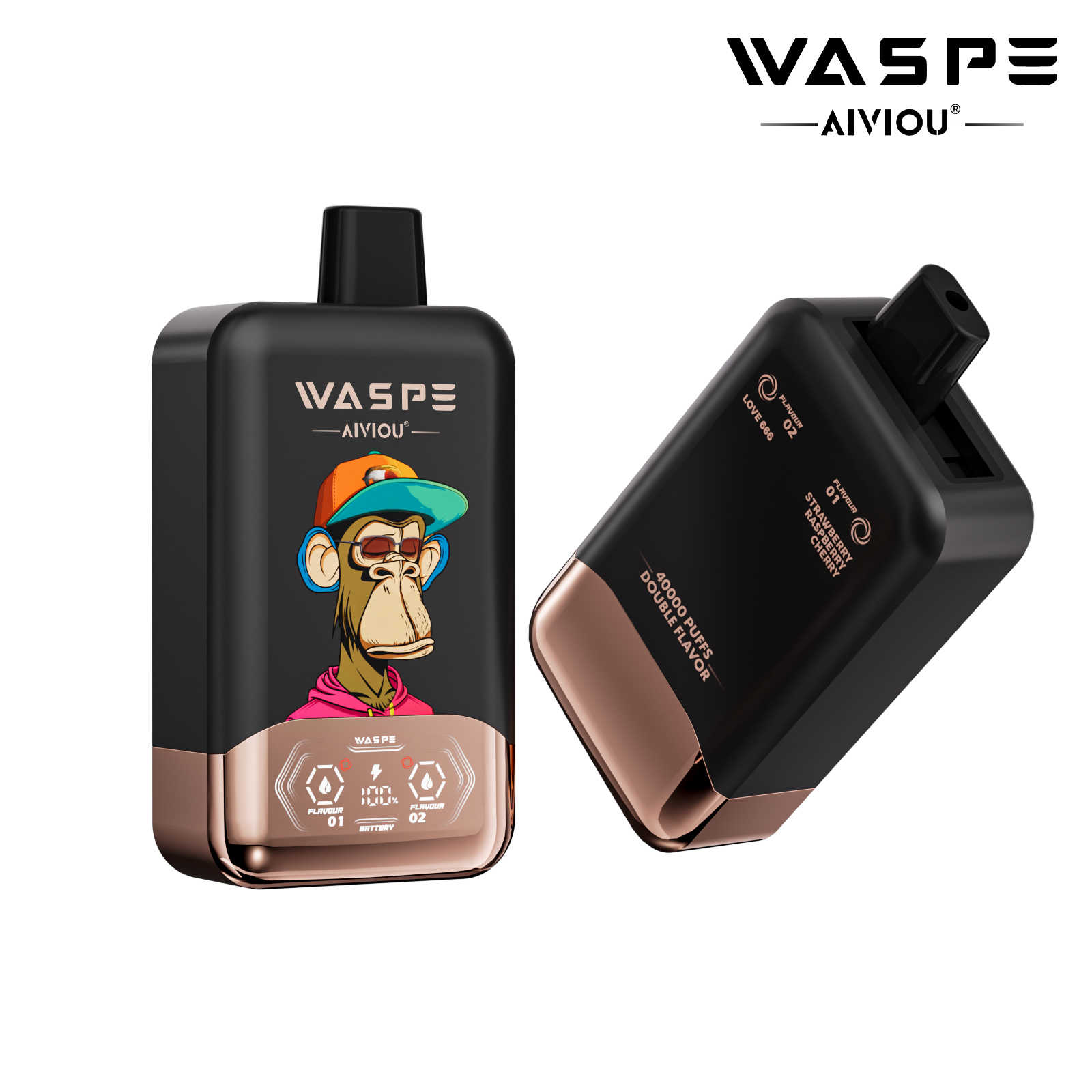 WASPE AIVIOU 40000 Strawberry Raspberry Cherry/Love 666