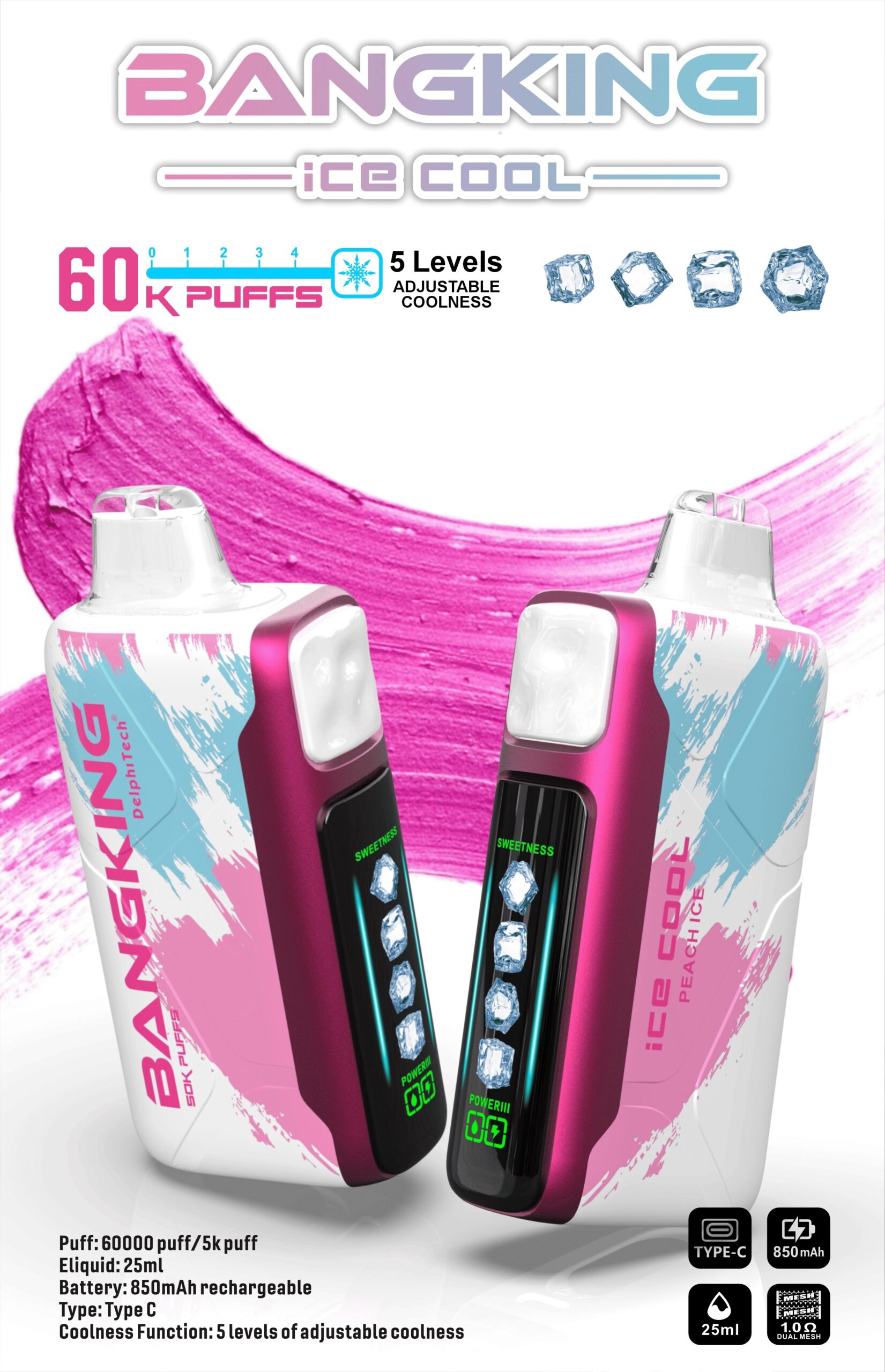 Bang King Ice Cool 60000 Peach Ice