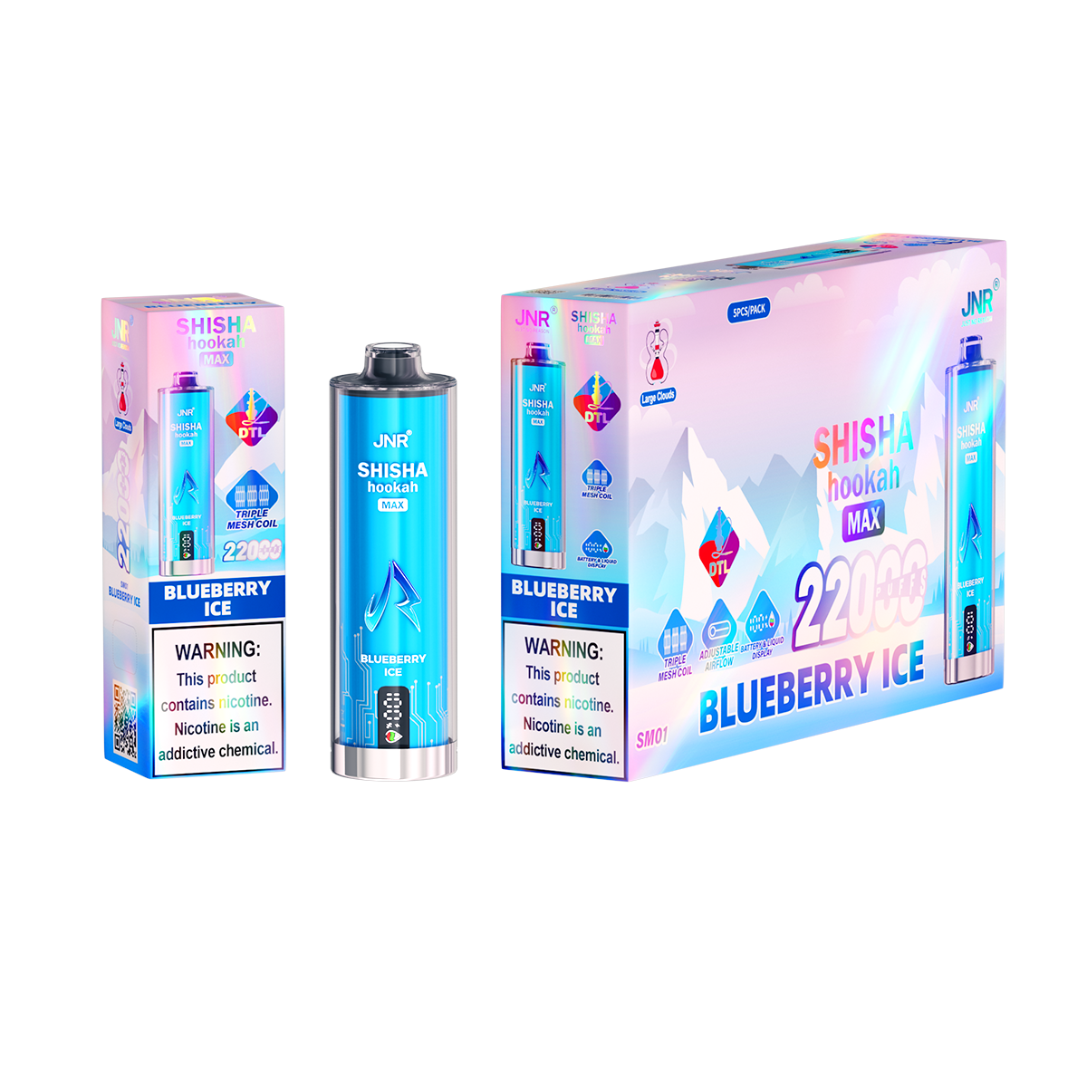 JNR Shisha Max 22000 Blueberry Ice