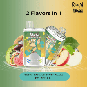 Uwin Crystal Twins 40000 Kiwi Passion Fruit Guava/Two Apple