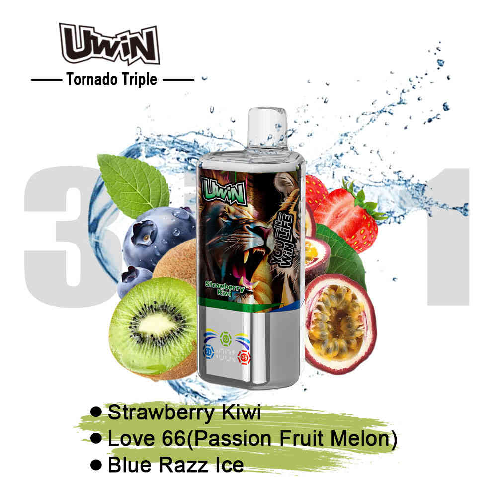 Uwin Tornado Triple 60000 Strawberry Kiwi/Love 66/Blue Razz Ice