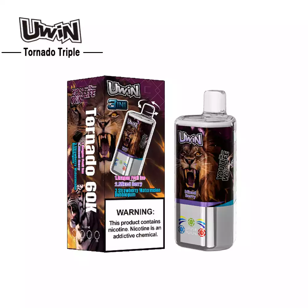Uwin Tornado Triple 60000 Mixed Berry/Dragon Fruit Ice/Strawberry Watermelon Bubblegum – Bild 2