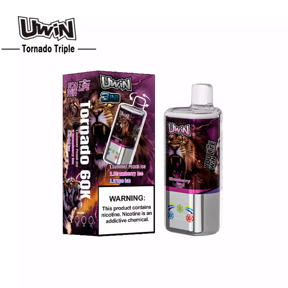 Uwin Tornado Triple 60000 Strawberry Ice/Summer Peach Ice/Grape Ice – Bild 2