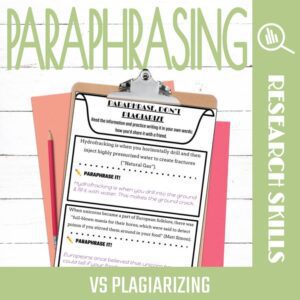 Paraphrasing and Plagiarism activities for intermediate students