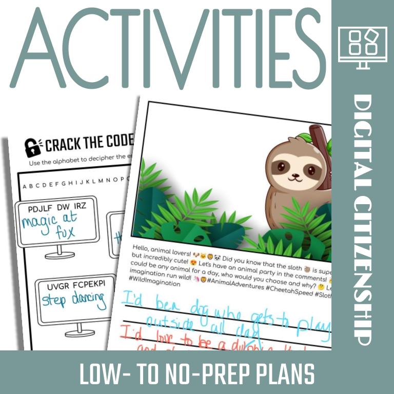 Digital Citizenship activities for elementary students