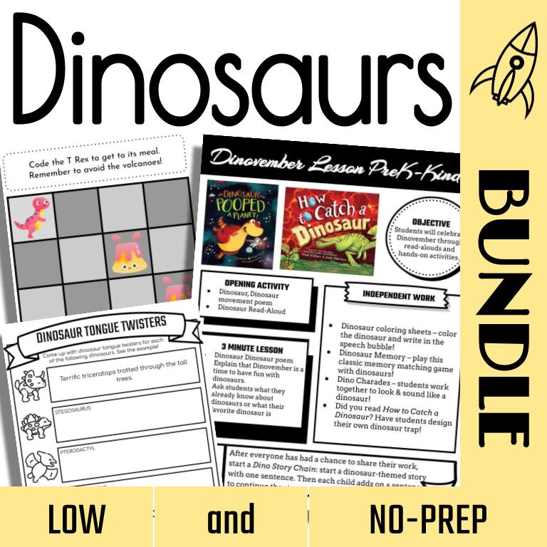 dinosaur activities and lessons- a bundle of prehistoric fun