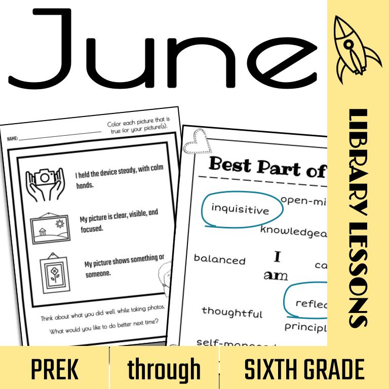 No-prep lessons to use in the library throughout June.