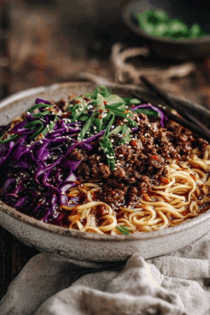 Szechuan beef ramen bowl