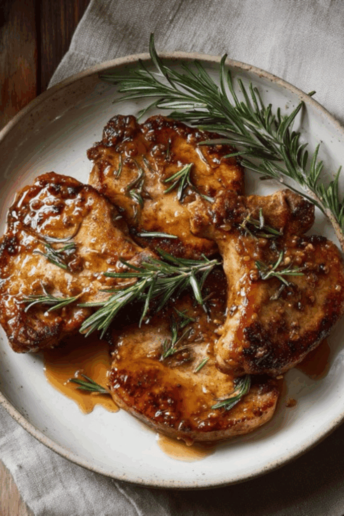 Pan-seared pork chops
