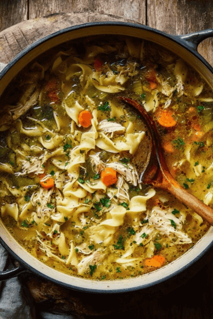 Homemade chicken noodle soup