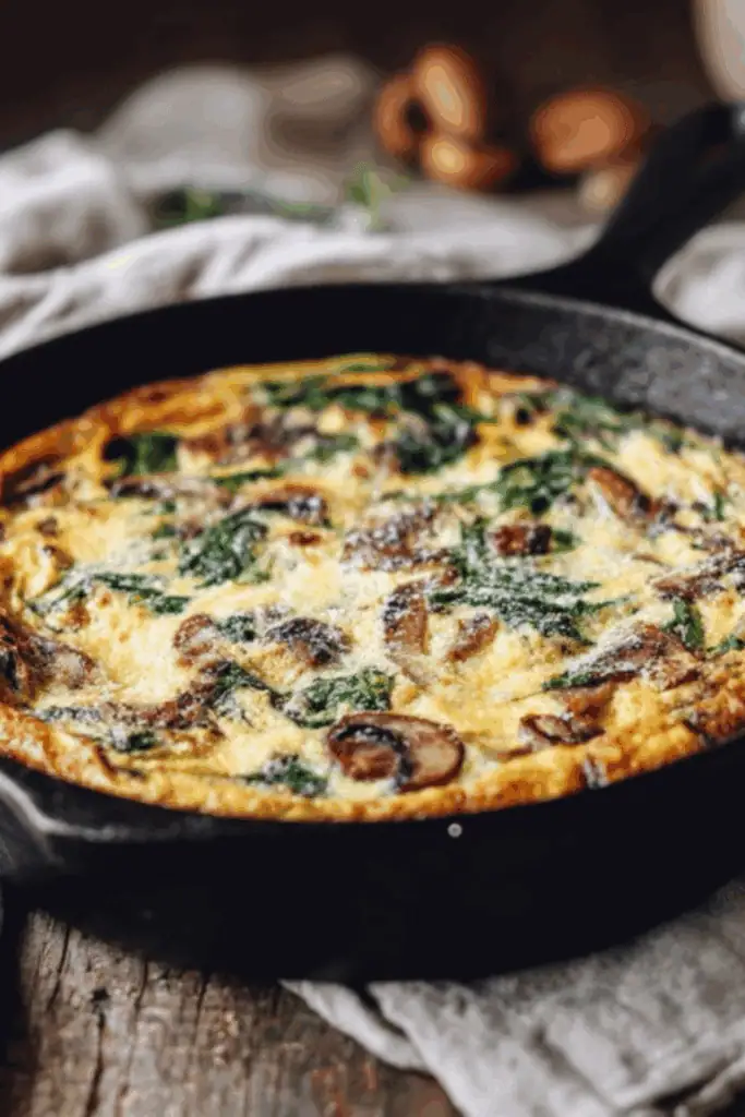 Spinach and mushroom frittata