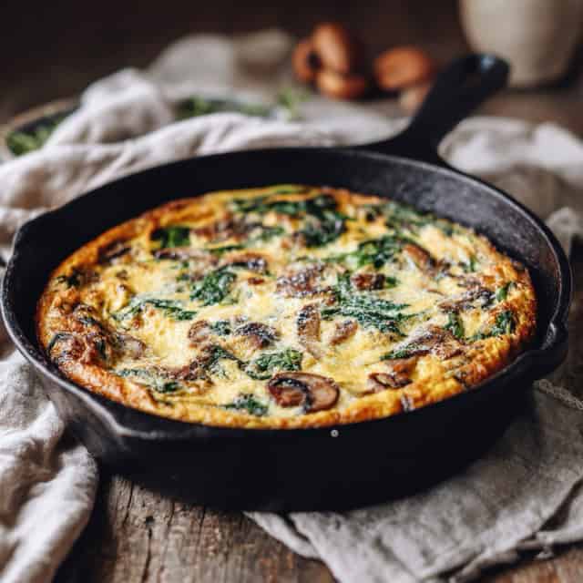 Spinach and mushroom frittata