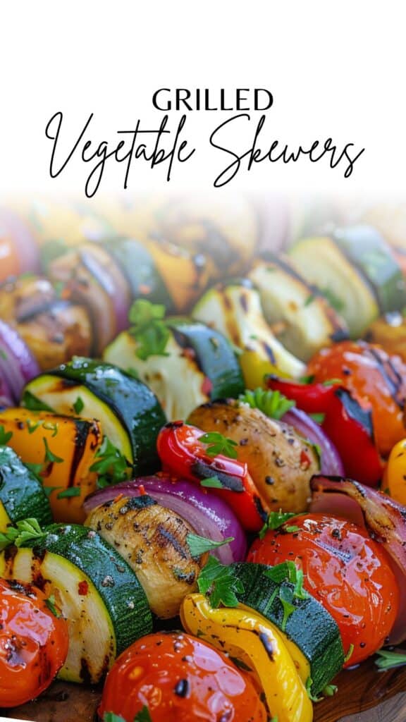 Grilled Vegetable Skewers With Zesty Balsamic Marinade 8 Grilled vegetable skewers